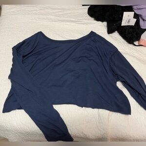 Navy Long Sleeve Top